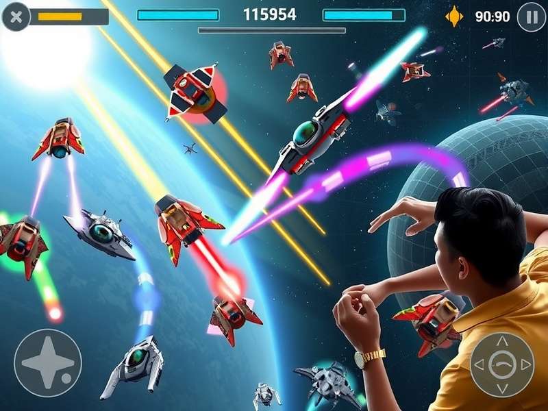 Starry Space Warzone gameplay screenshot showing space battles